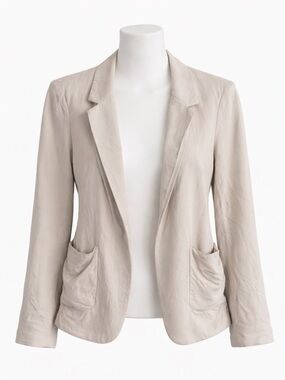 Size‎ 2 Talula Women’s Kent Style Blazer Beige Open Front Drapey Jacket